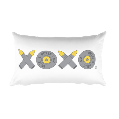 XOXO Yellow Bullets rectangular pillow