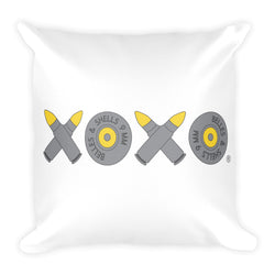 XOXO Yellow Bullets square pillow
