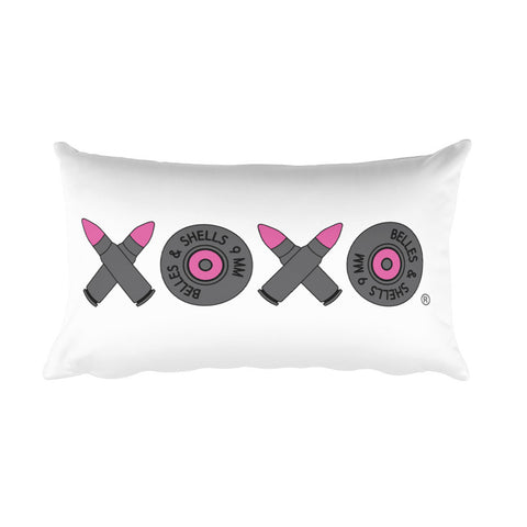 XOXO Pink Bullets rectangular pillow